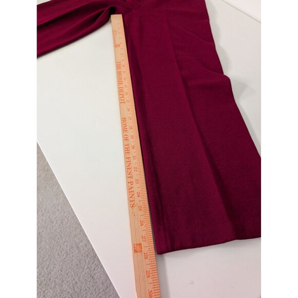 Vintage St John Santana Knit Pants Womens Size 6 Red Wide Leg Pull On USA Made - Picture 14 of 15